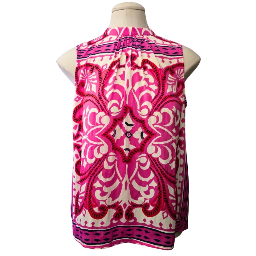 JOIE Pink Medallion Mandala Patterned Silky Tank Top Blouse Medium NWT